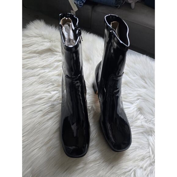 New Anthropologie Silent D Otto Shine Patent Booties - EU41 (10.5-11.0 US) - Picture 2 of 8